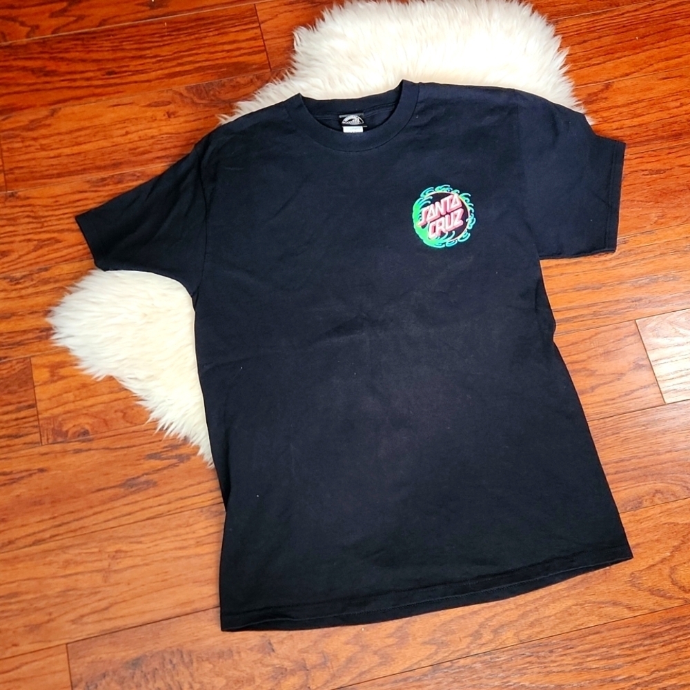 Santa Cruz Skateboards Tidal Dot Black Cotton Crew Neck Tshirt